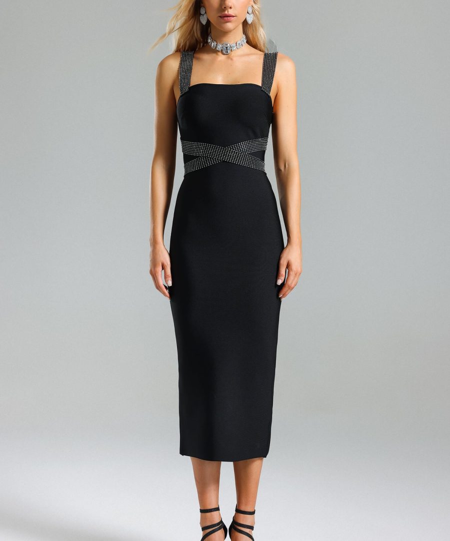 Black Bodycon Bandage Dress - Elijah