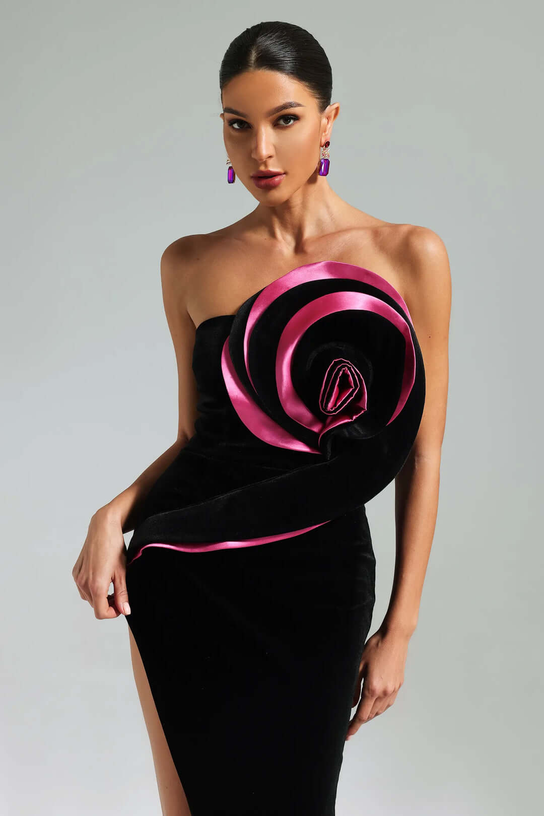 Strapless Patchwork Long Dress - Jazlyn - Image 2