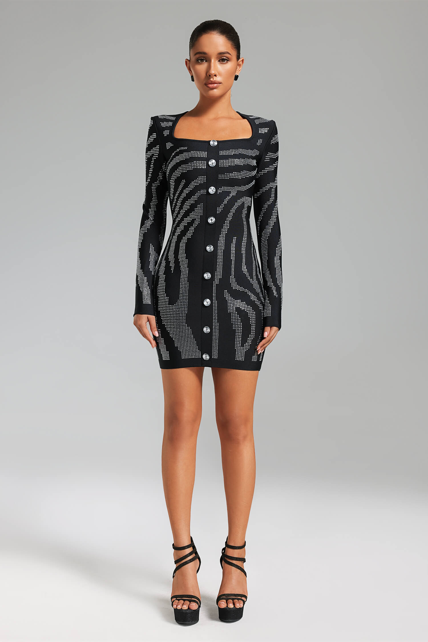 Long Sleeve Buttons Dress - Isha - Image 10