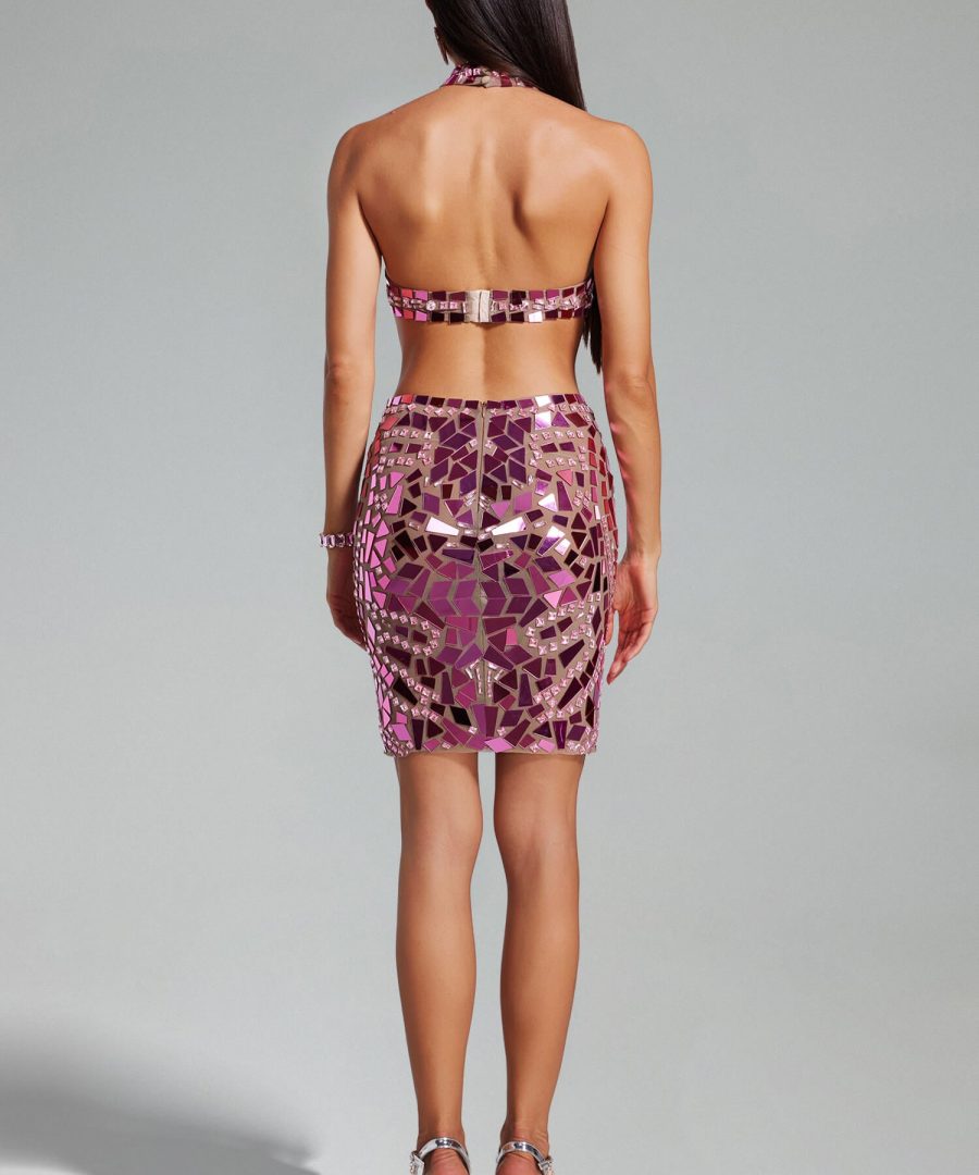 Mirror Hollow Out Dress - Renna