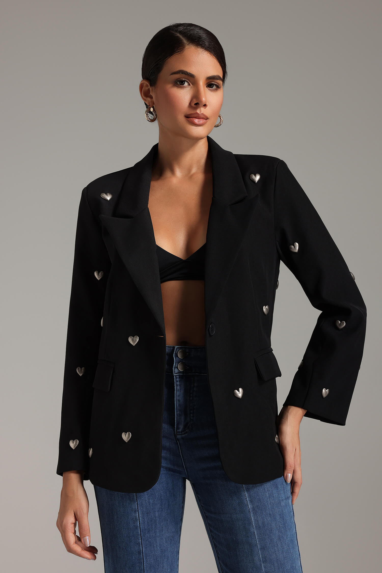 3D Hearts Applique Blazer - Lucy - Image 4