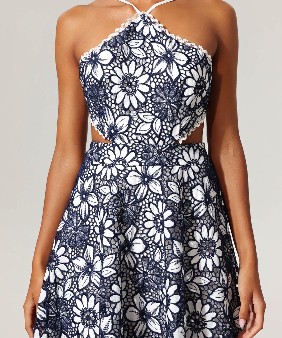 Halter Embroidery Dresses - Laine