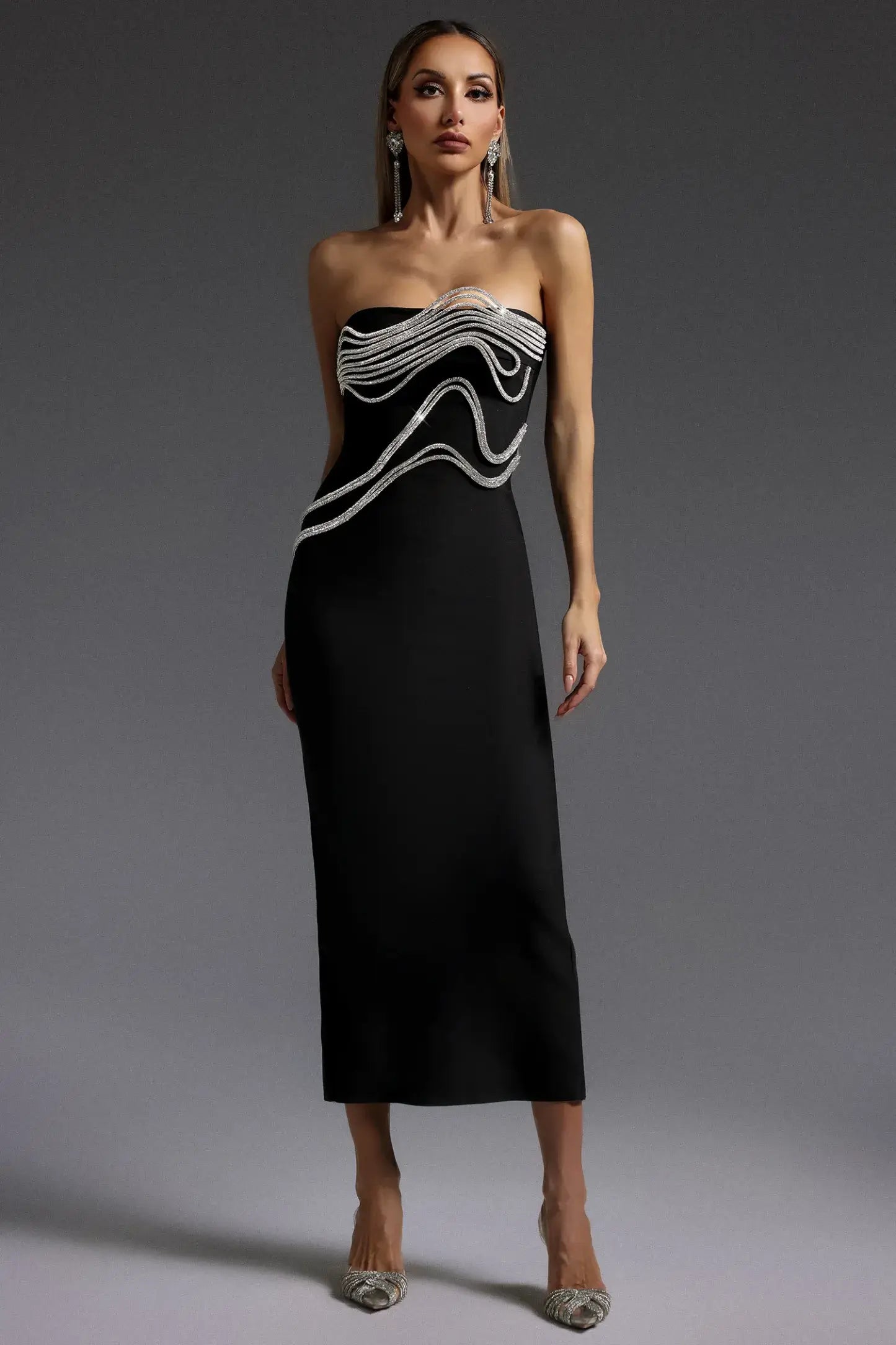 Strapless Diamond Lines Dress - Duda - Image 7