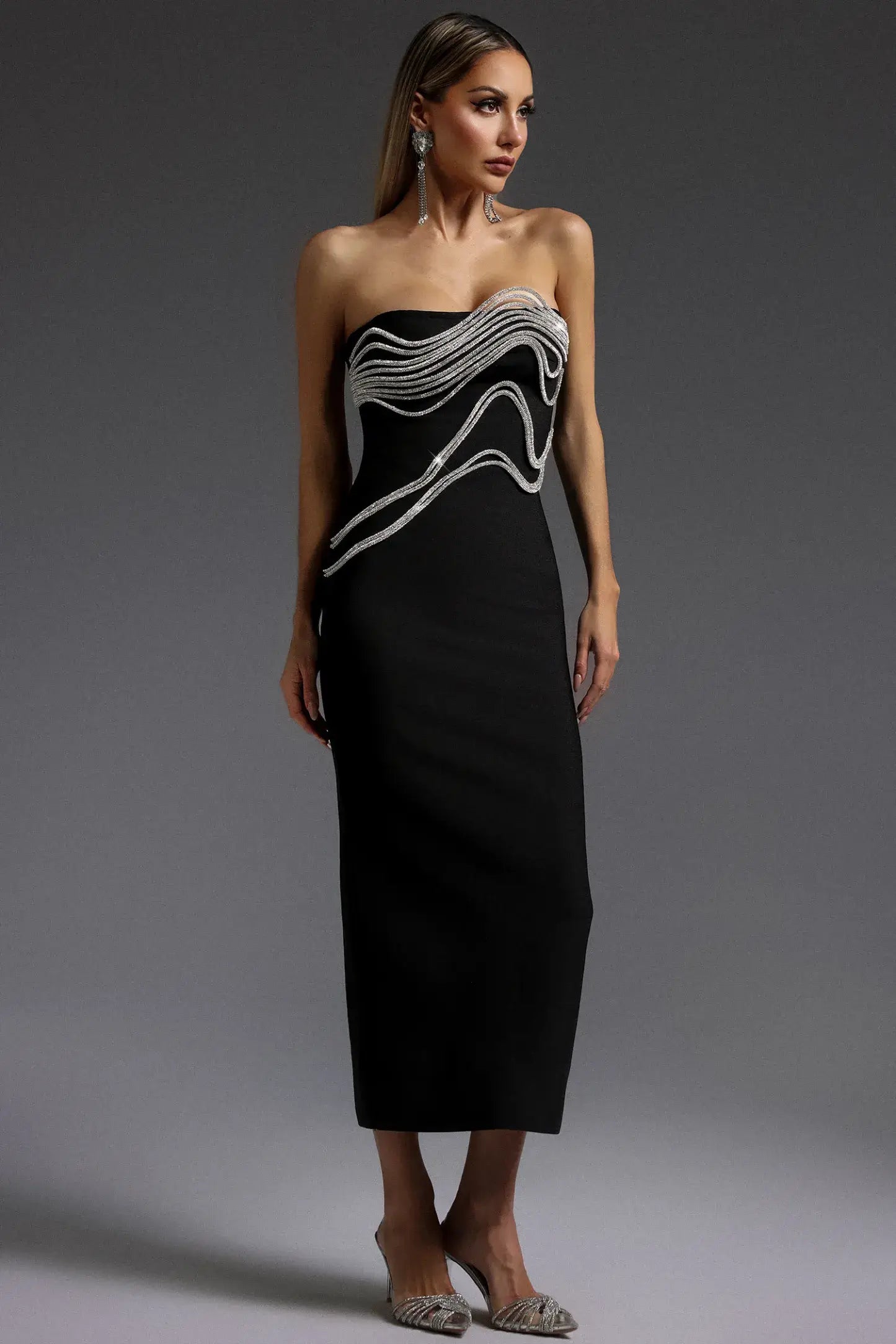 Strapless Diamond Lines Dress - Duda - Image 3