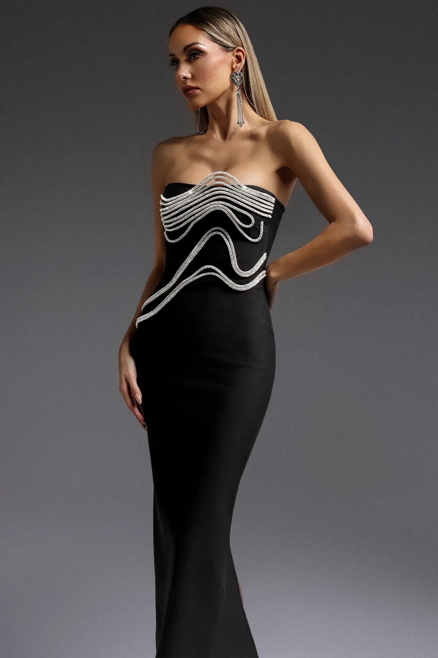 Strapless Diamond Lines Dress - Duda - Image 5