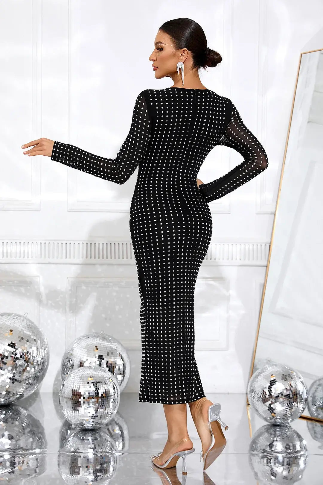 Cut Out Long Sleeve Dress - Lux - Image 2