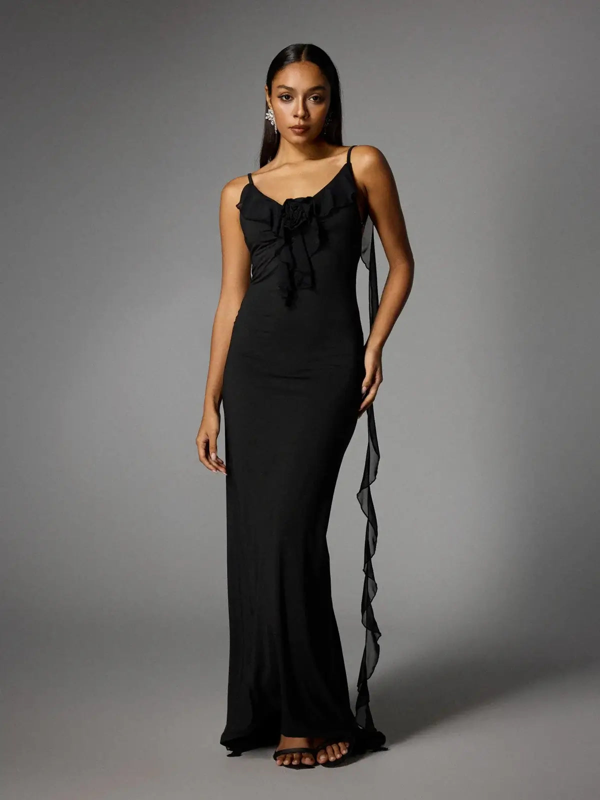 V Neck Backless Draped Dress - Rubia - Image 11