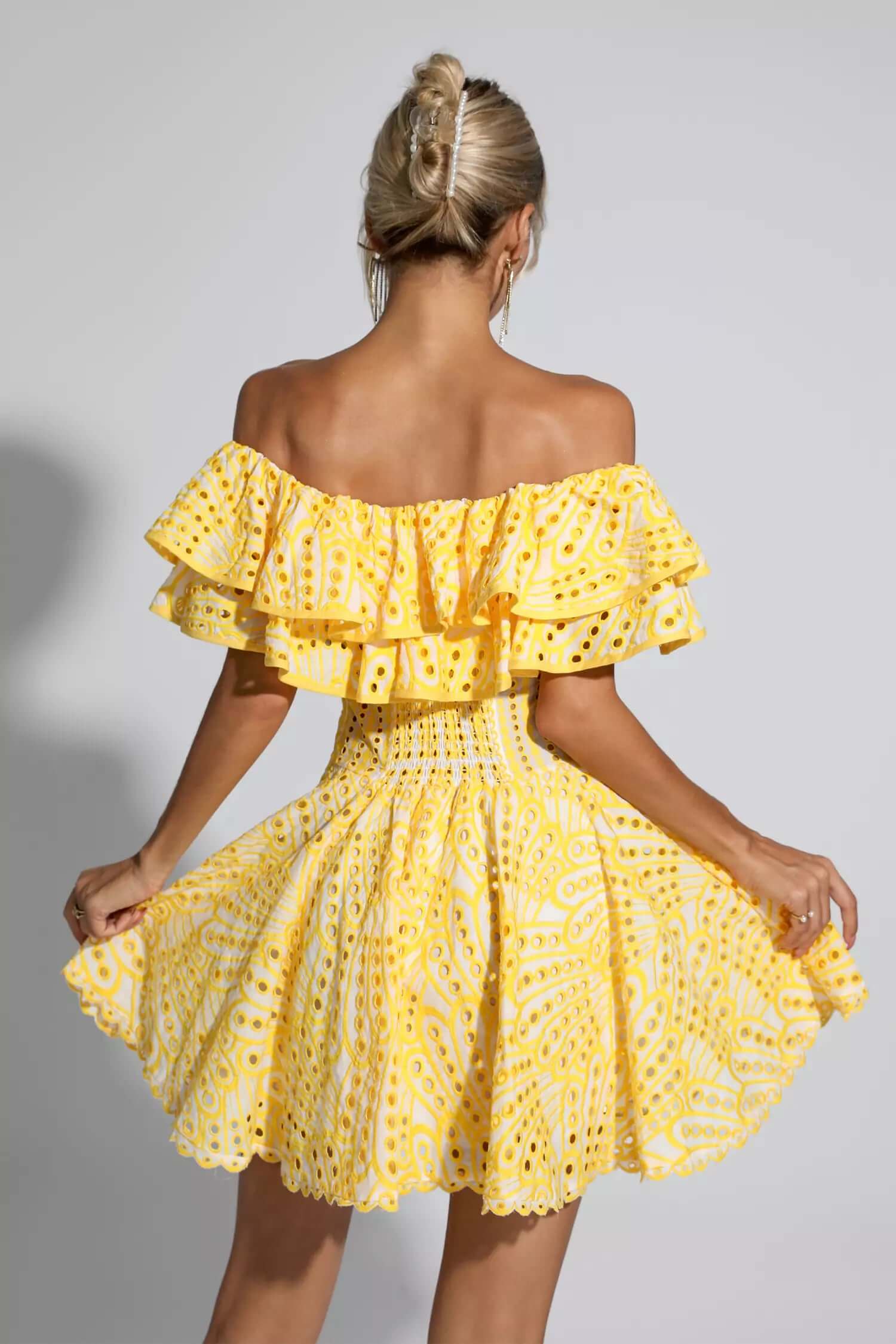 Embroidery Ruffles Dress - Rovenia - Image 8