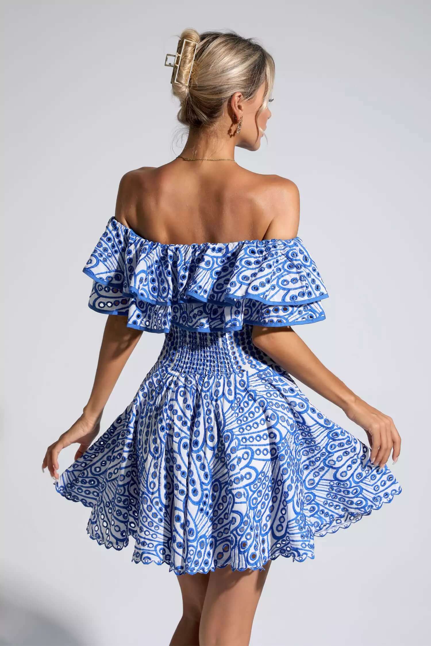 Embroidery Ruffles Dress - Rovenia - Image 17