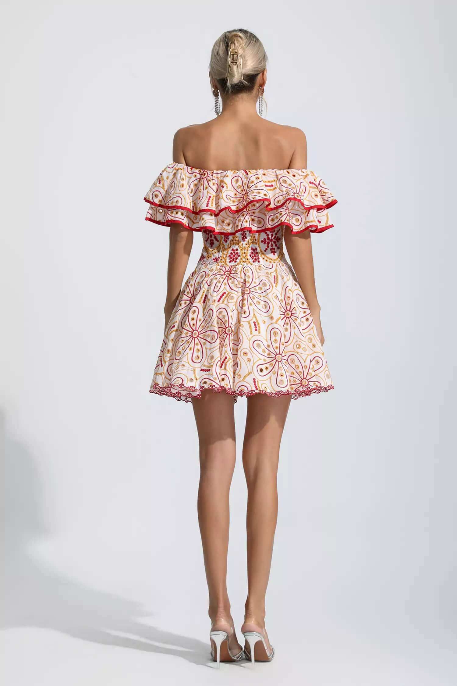 Embroidery Ruffles Dress - Rovenia - Image 3