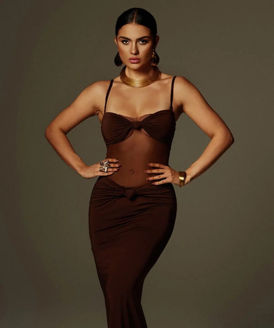 Spaghetti Bow Twisted Dress - Tryssia