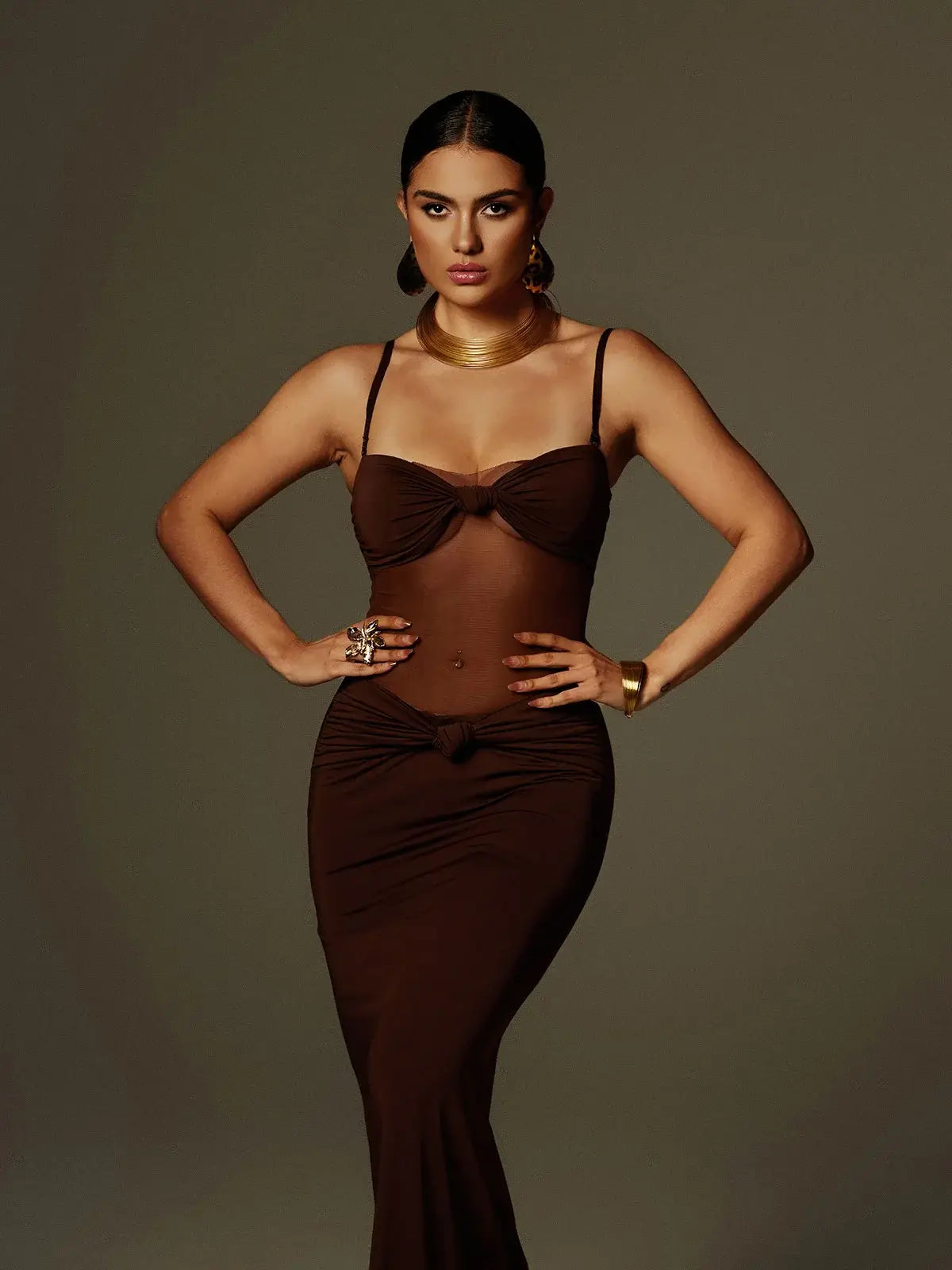 Spaghetti Bow Twisted Dress - Tryssia