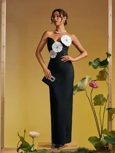 Strapless 3D Flower Dress - Zala - Image 10