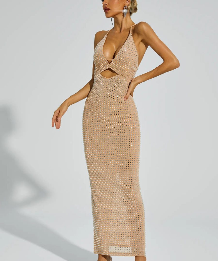 Sparkle V-Neck Dress - Adele