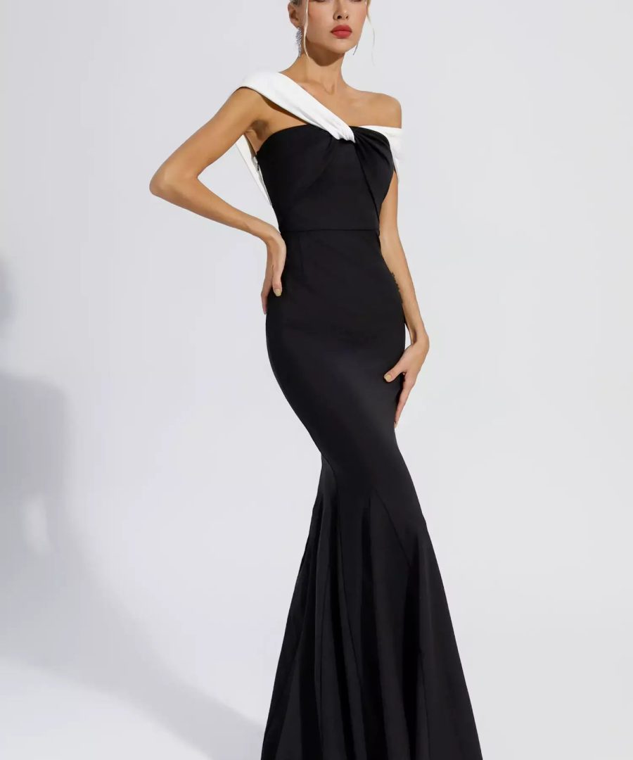 Off Shoulder Patchwork Dress - Queencie