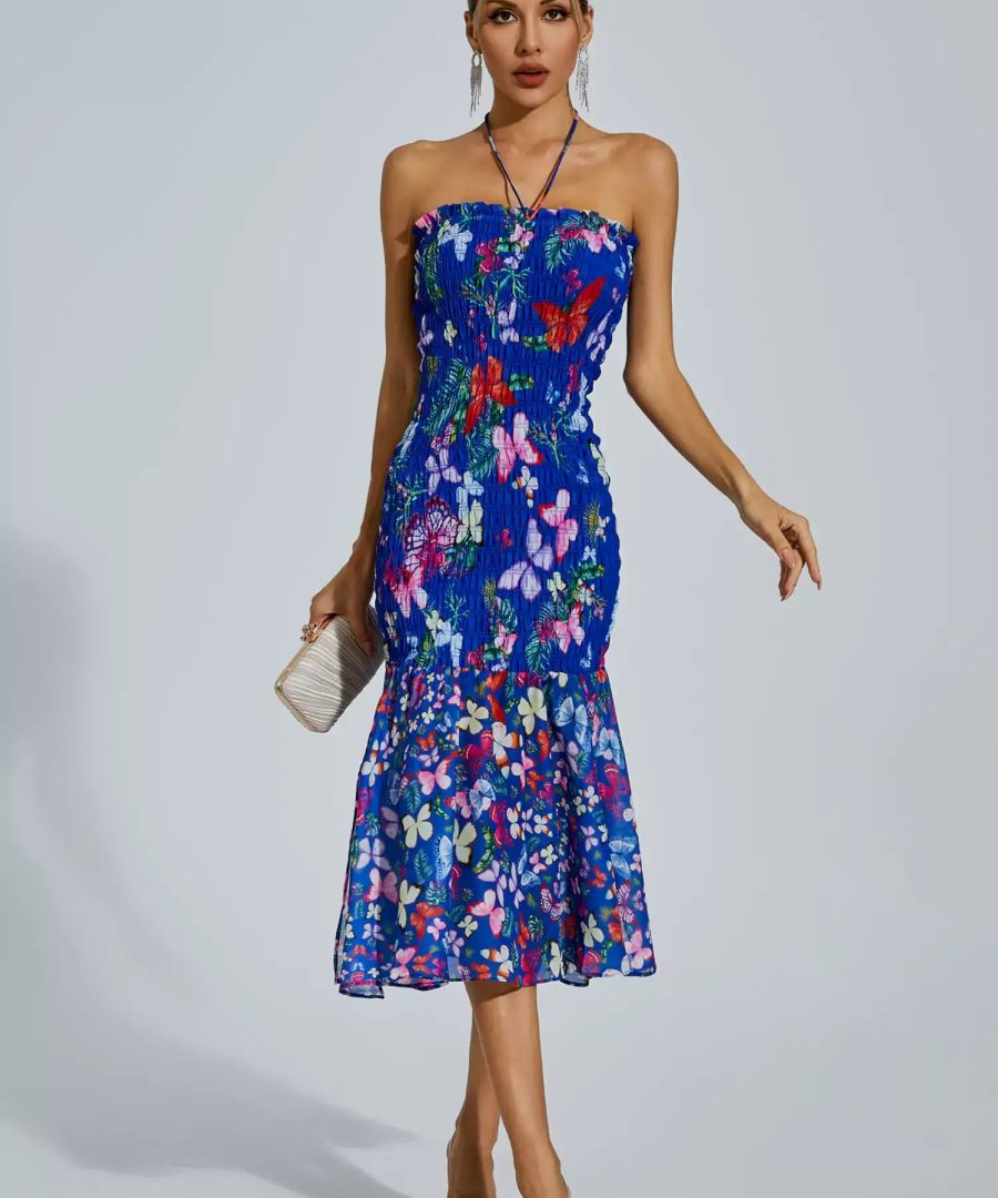 Butterfly Elastic Tube Dress - Linna