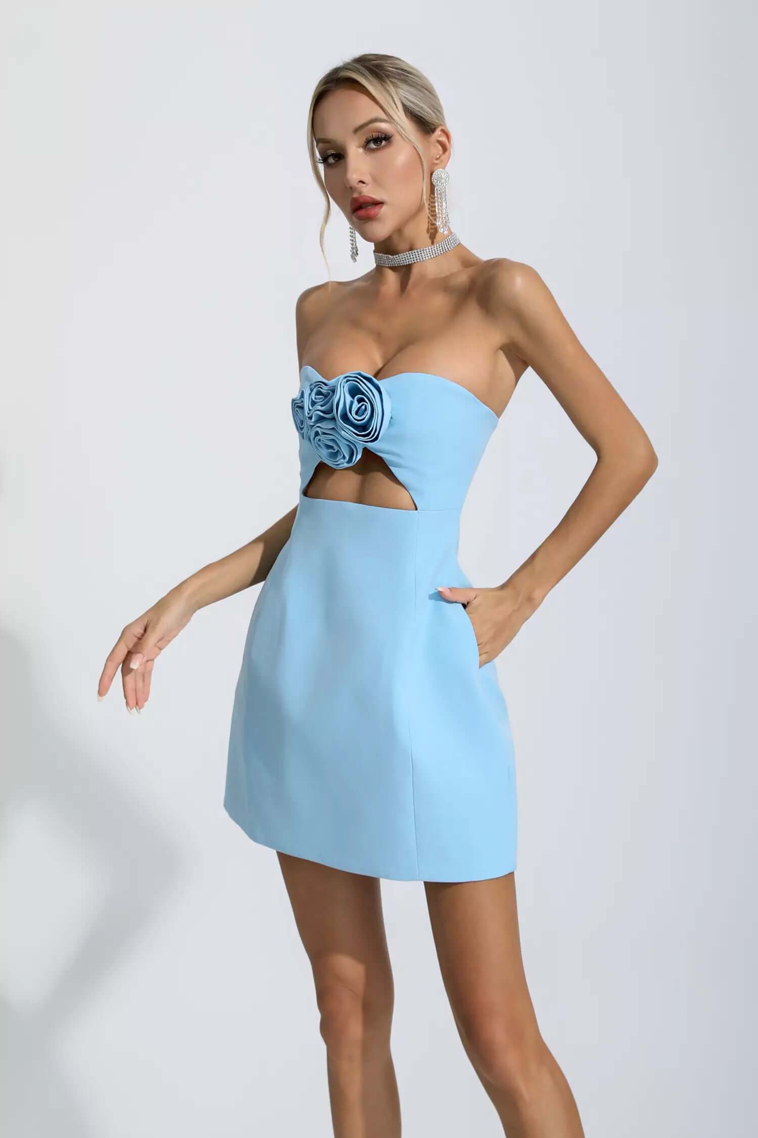 Sexy Strapless Cut Out Bow Dress - Lavinia - Image 2