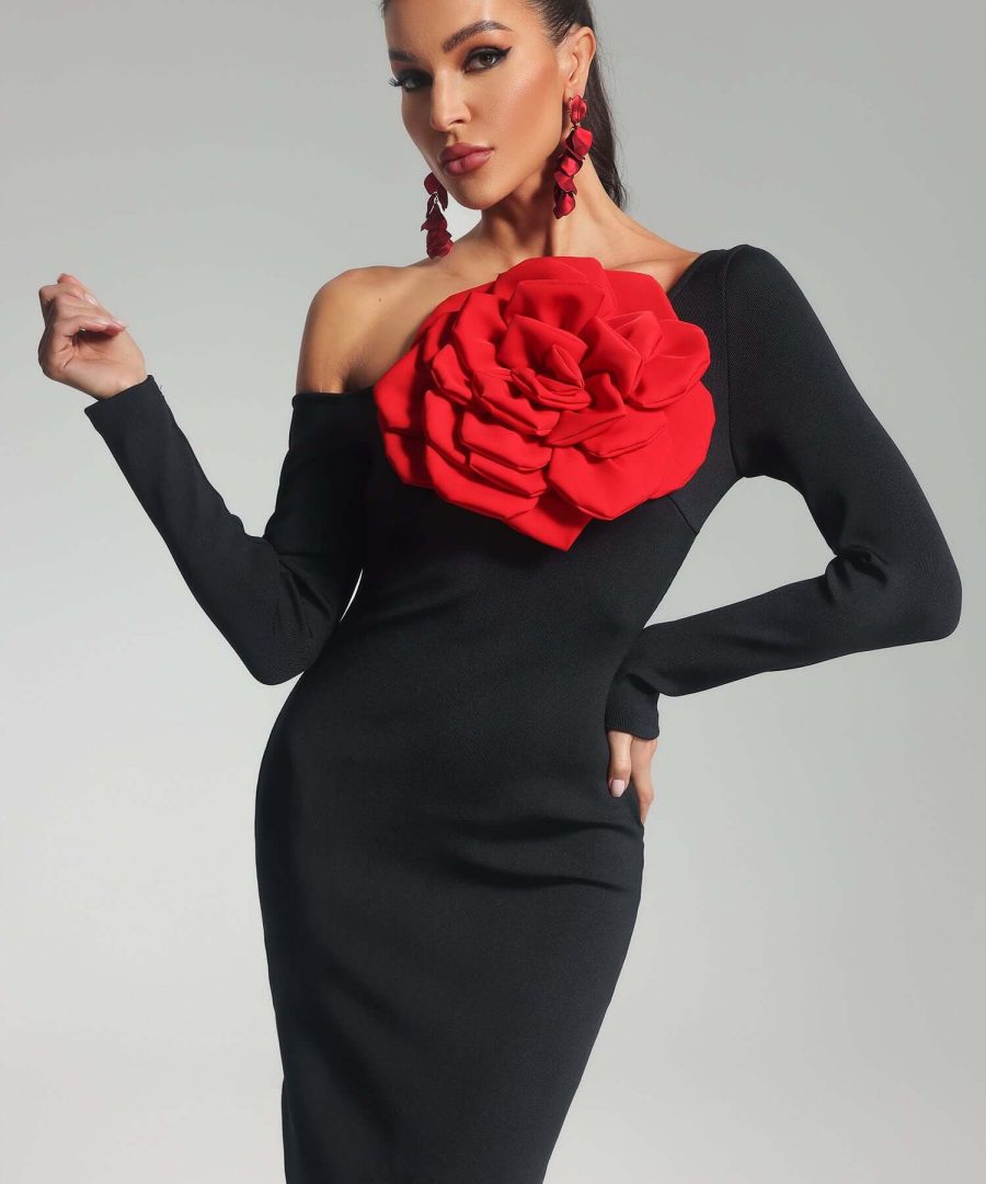 Long Sleeve Flower Dress - Judice