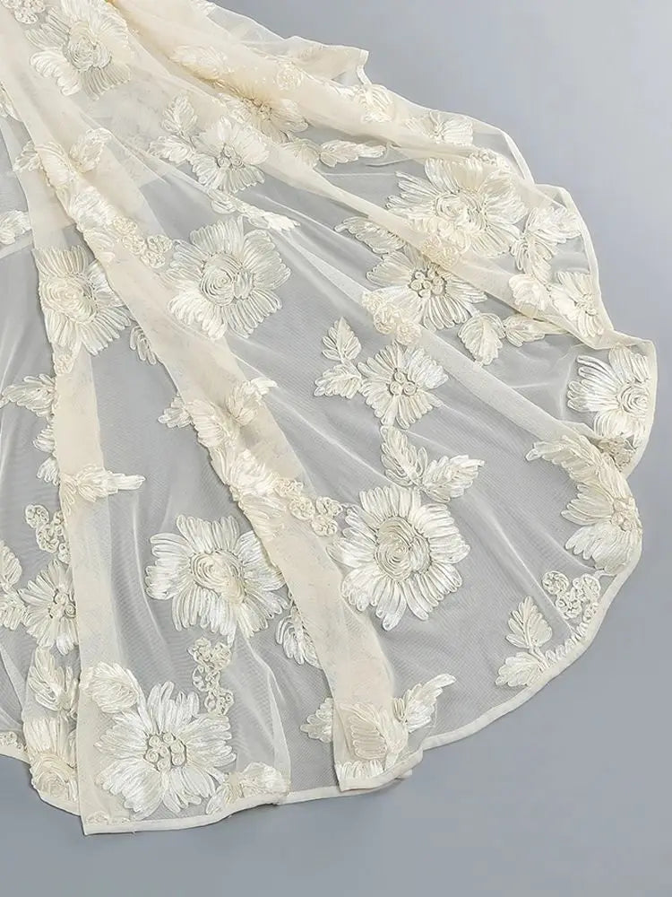 Strapless Embroidery Long Dress - Biana - Image 5