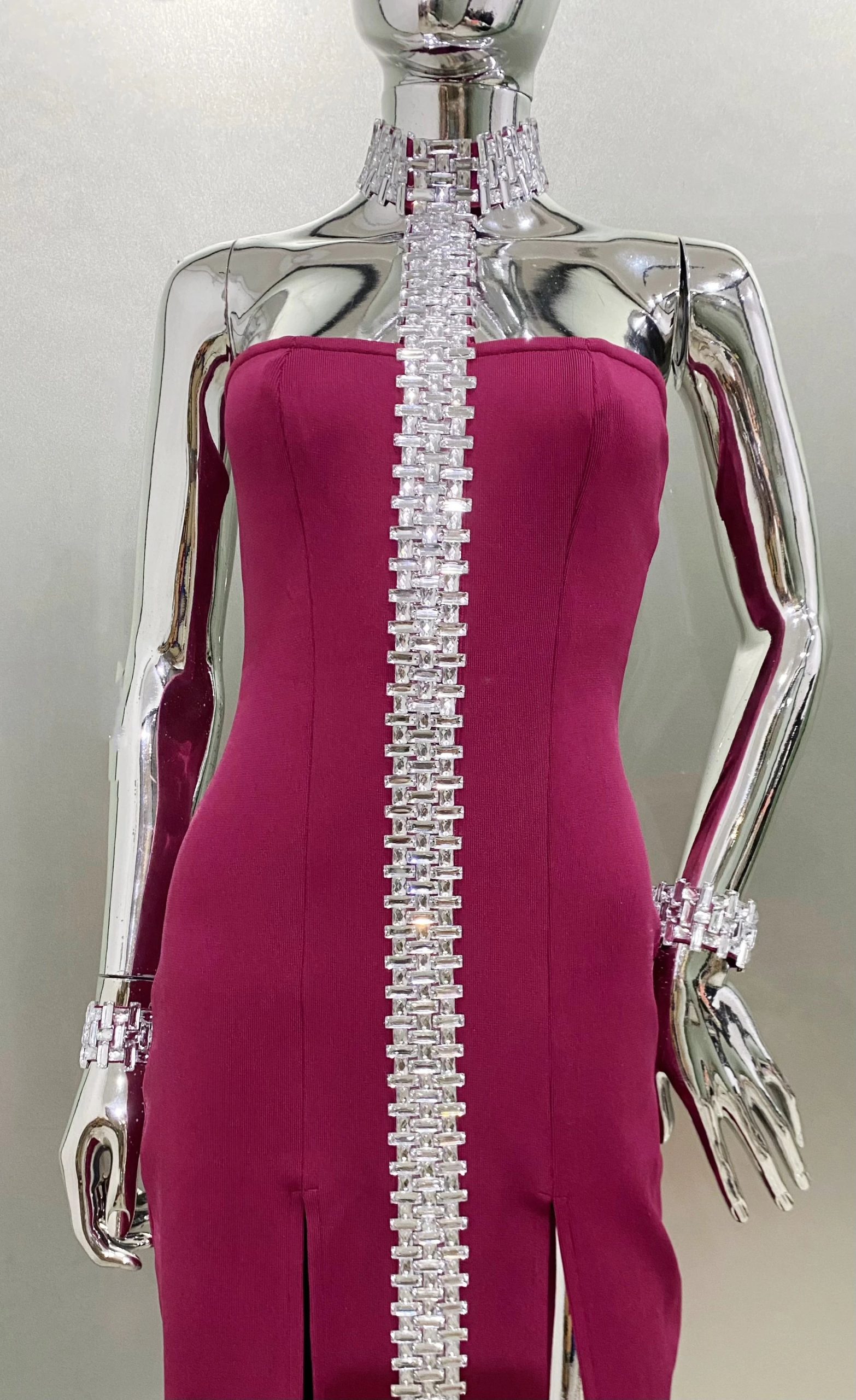 Crystal Chocker Bodycon Dress - Renna - Image 9