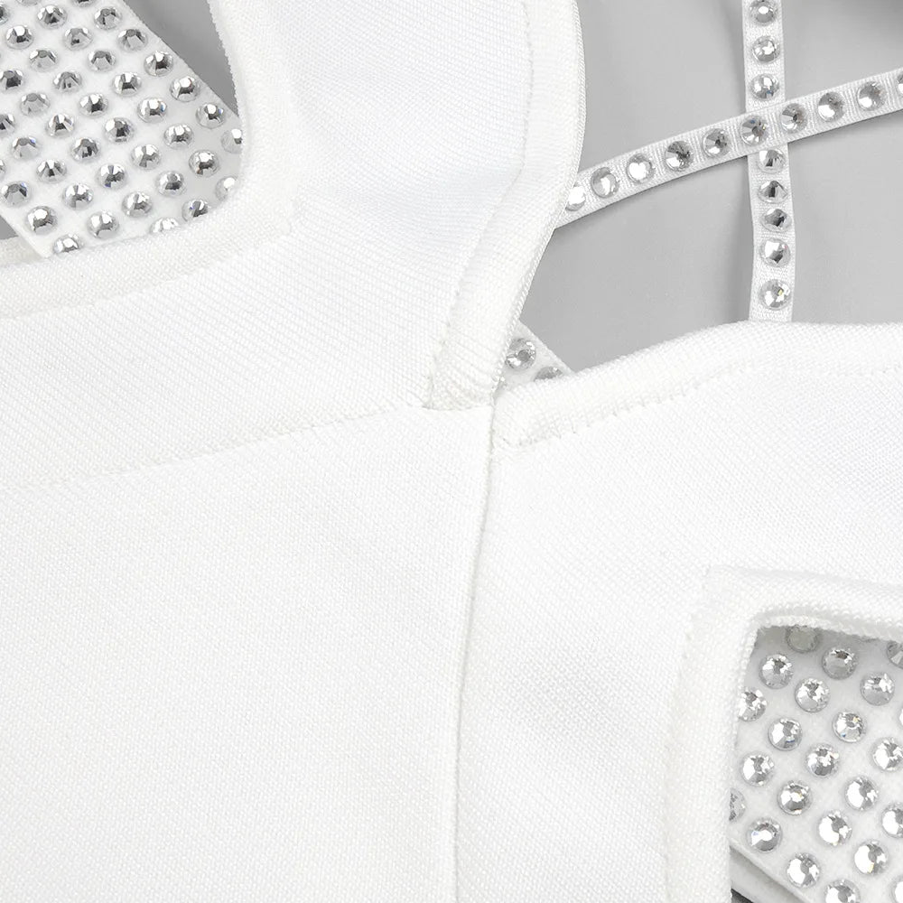 Backless Cut Out Rhinestone Dress - Ulian - Image 2