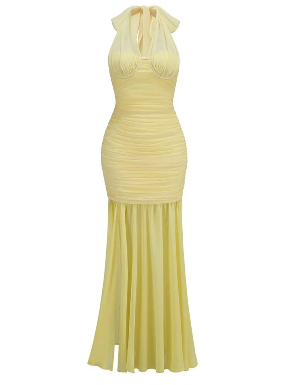 Maxi Halter Ruched Dress - Siona - Image 12