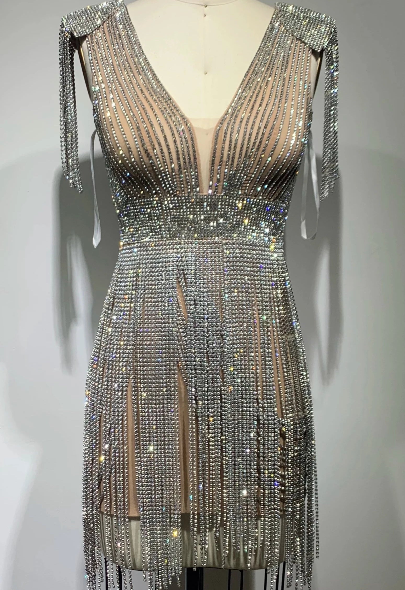 Handmade Diamond Chain Bodycon Dress - Kaia - Image 3