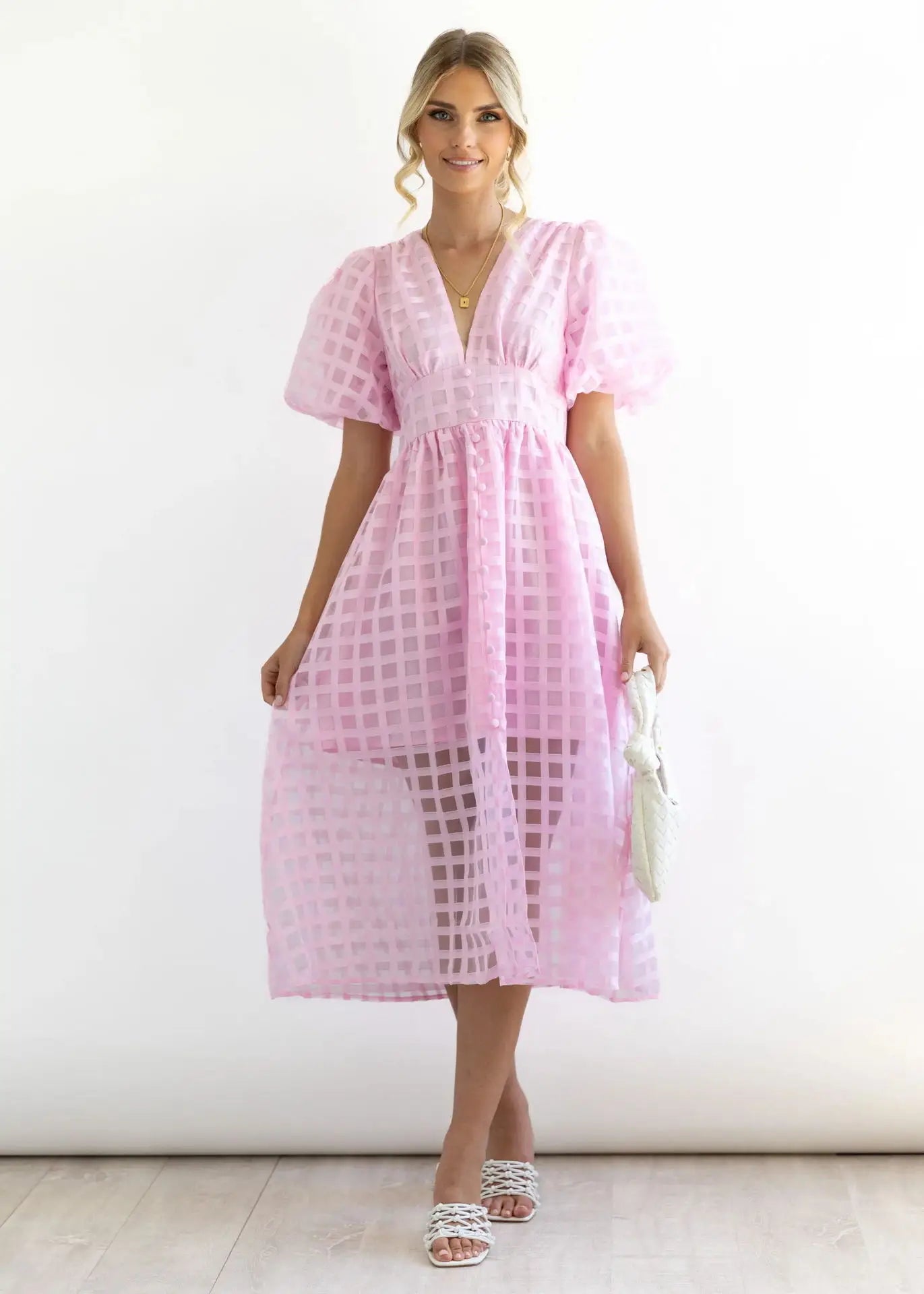 Lantern Sleeve A-line Dress - Betty - Image 9