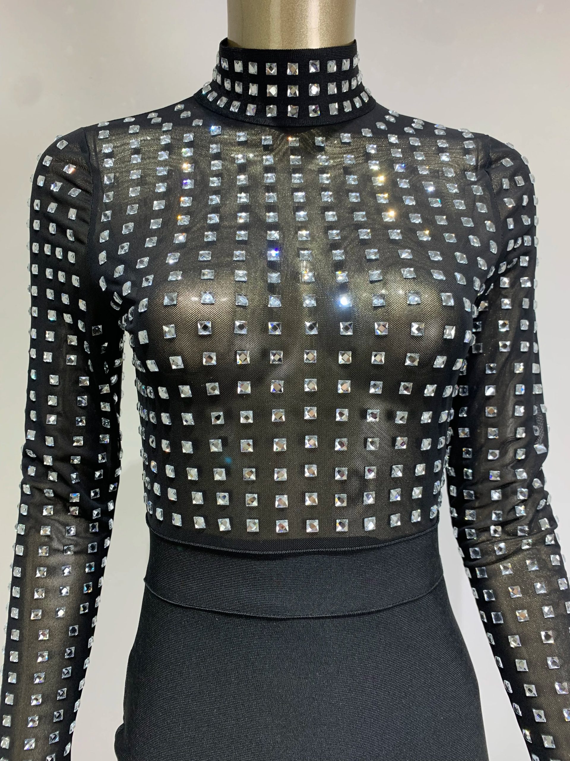 Turtleneck Rhinestone Dress - Suzi - Image 5