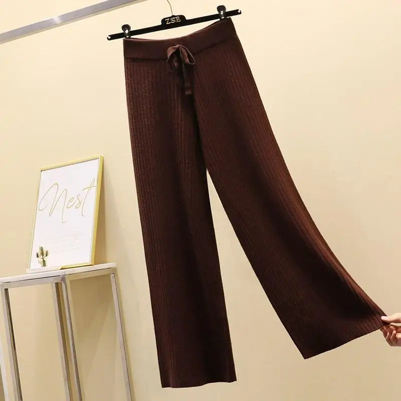Draped Wide Leg Knit Pants - Emily - Image 3