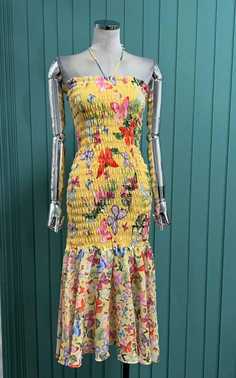 Butterfly Elastic Tube Dress - Linna - Image 9