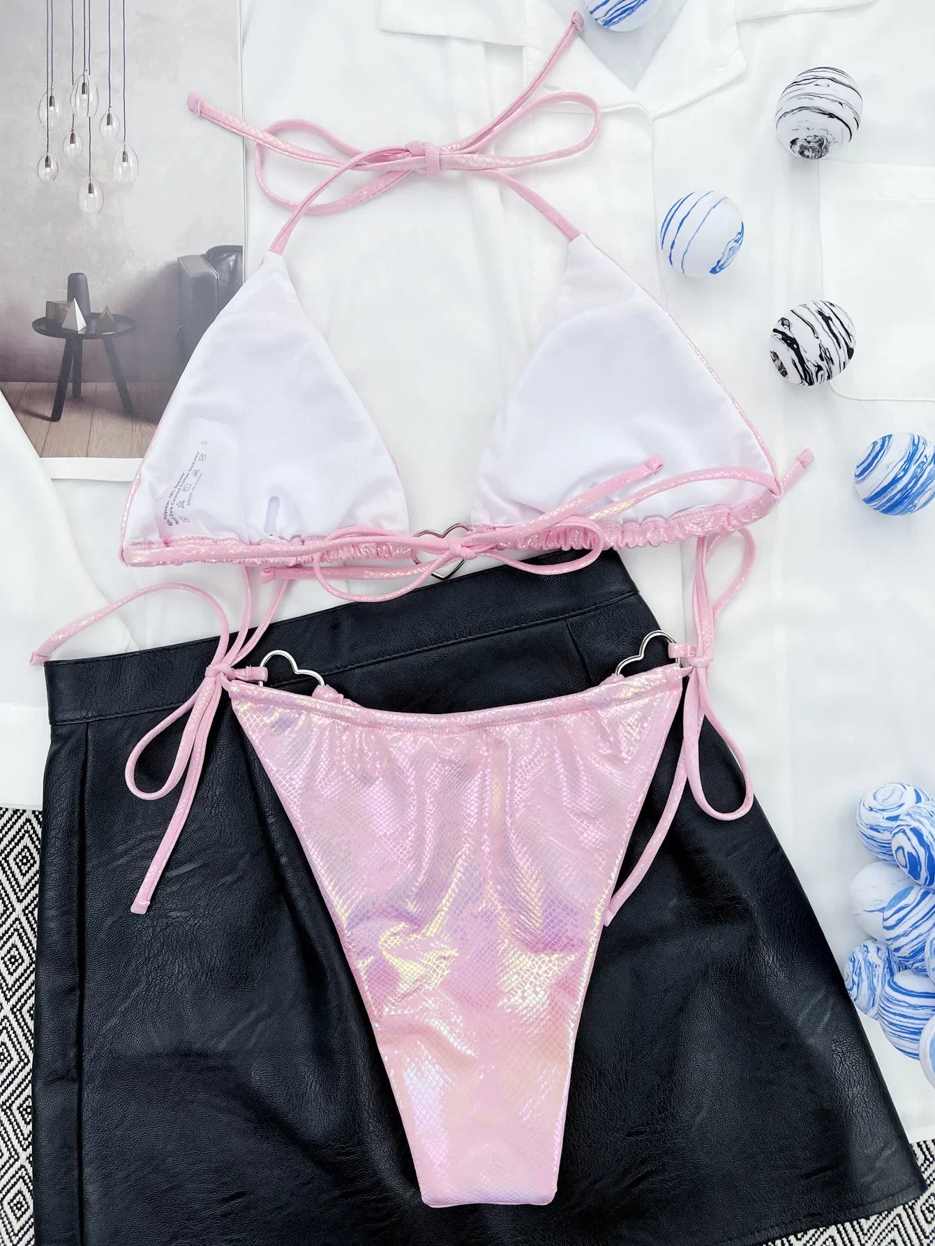 Heart Design Push Up Brazilian Bikini Set - Stormi - Image 3