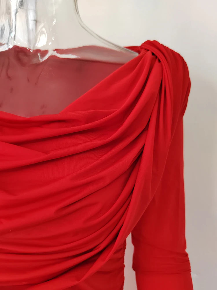 Hooded U Collar Dress - Denara - Image 7