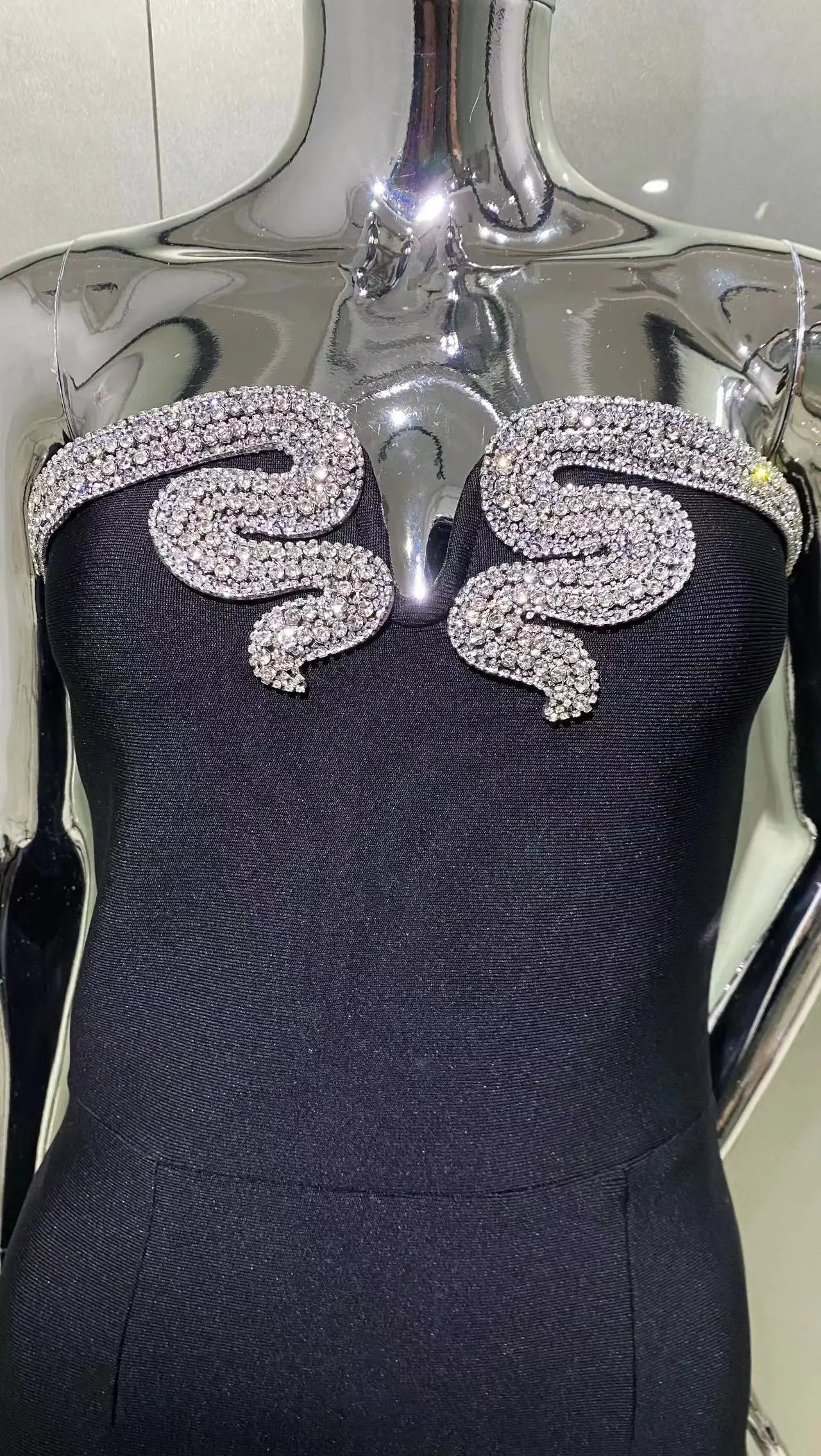 Strapless Rhinestones Long Dress - Bonie - Image 4