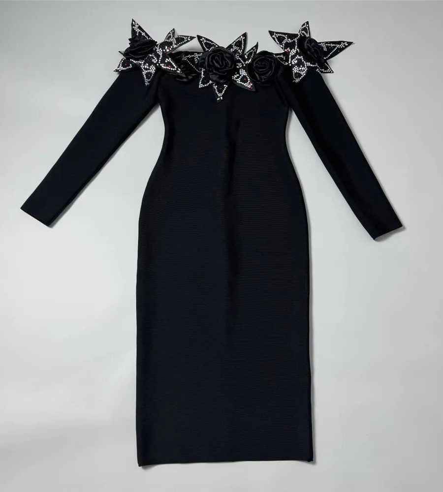 Long Sleeve Bodycon Dress - Sandra