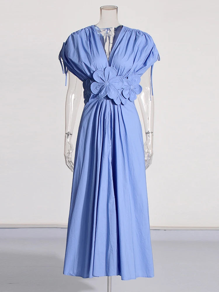 V Neck Appliques Dress - Gani - Image 4