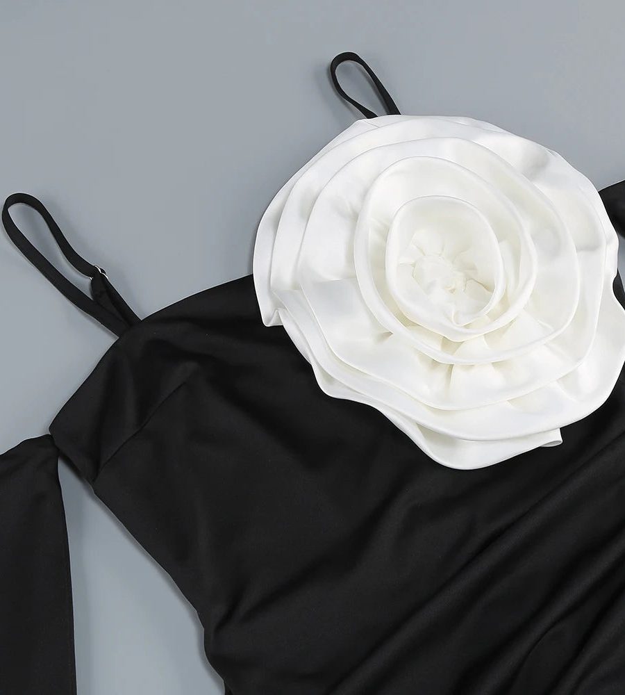 Flower Split Dress - Iris