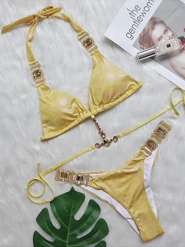 Shiny Rhinestone Bikini - Angeline - Image 10
