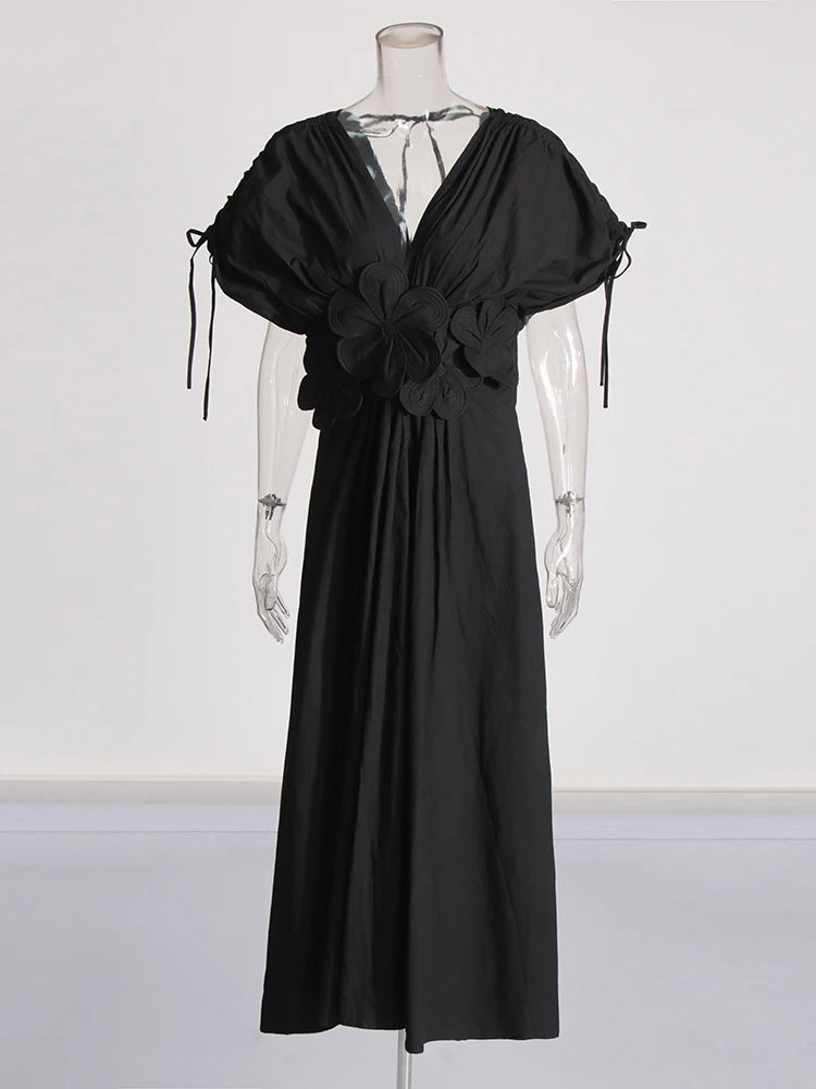 V Neck Appliques Dress - Gani - Image 3