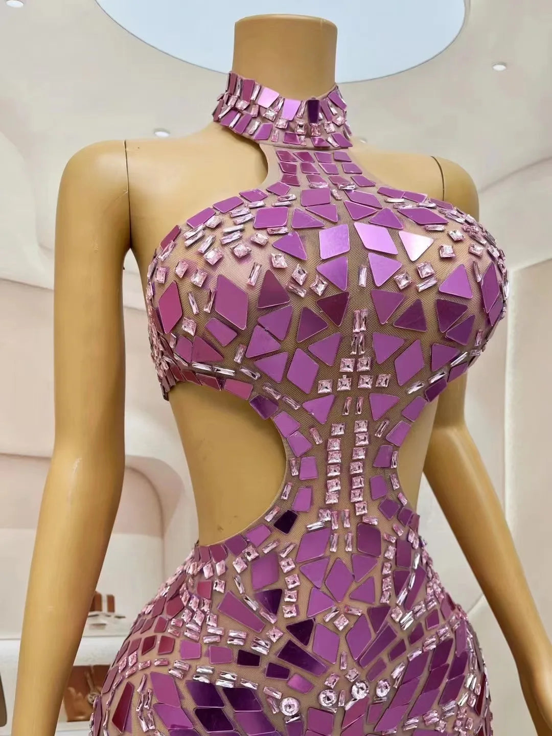 Mirror Hollow Out Dress - Renna - Image 4