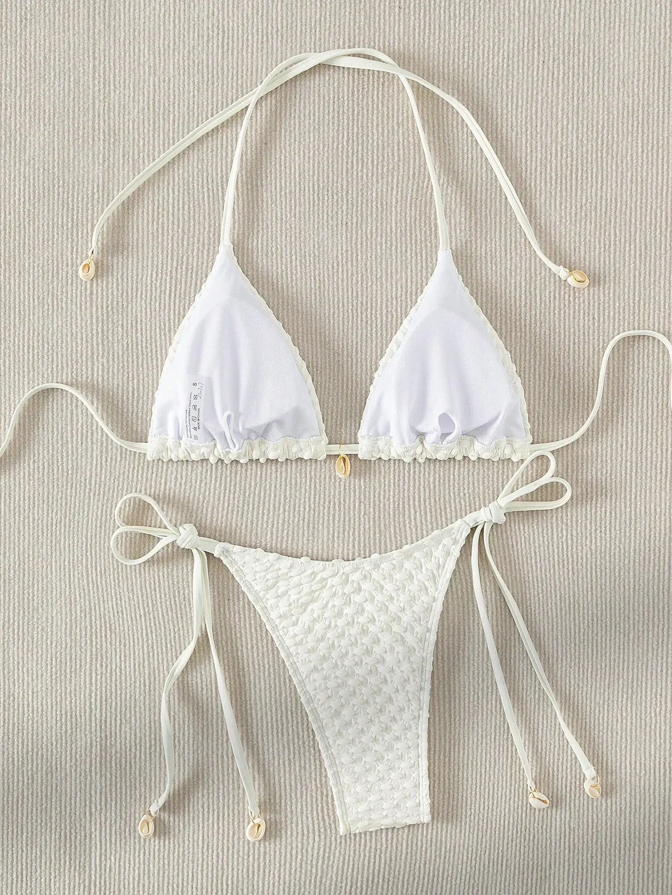 White Shell Design Bikinis Set - Hawaii - Image 3