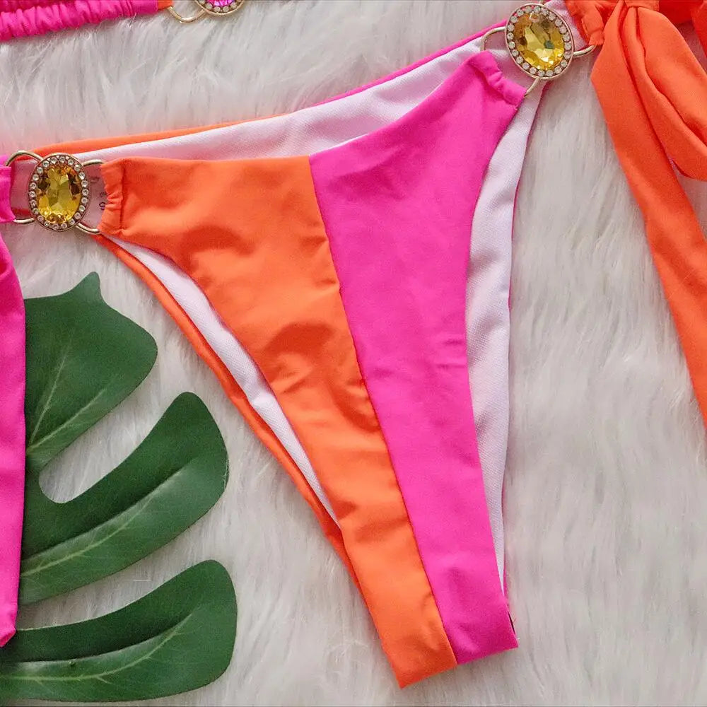 Rhinestones Sexy Hollow Bikini - Emily - Image 9