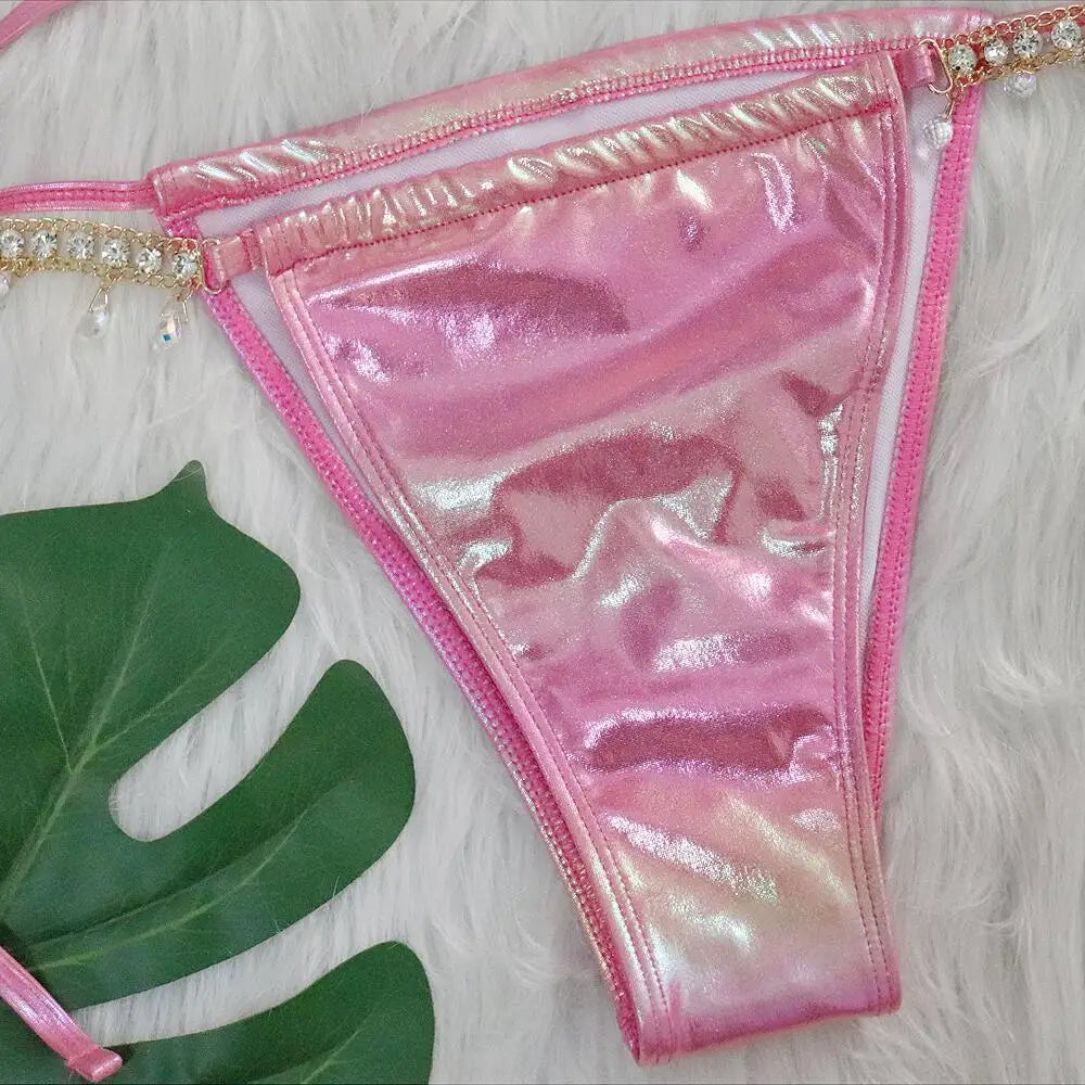 Luxury Rhinestone Criss Cross bikini Set - Alure - Image 13