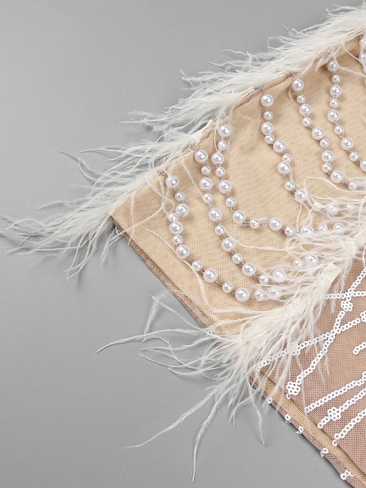 Beaded Feathers Dress - Dorothy - Image 4