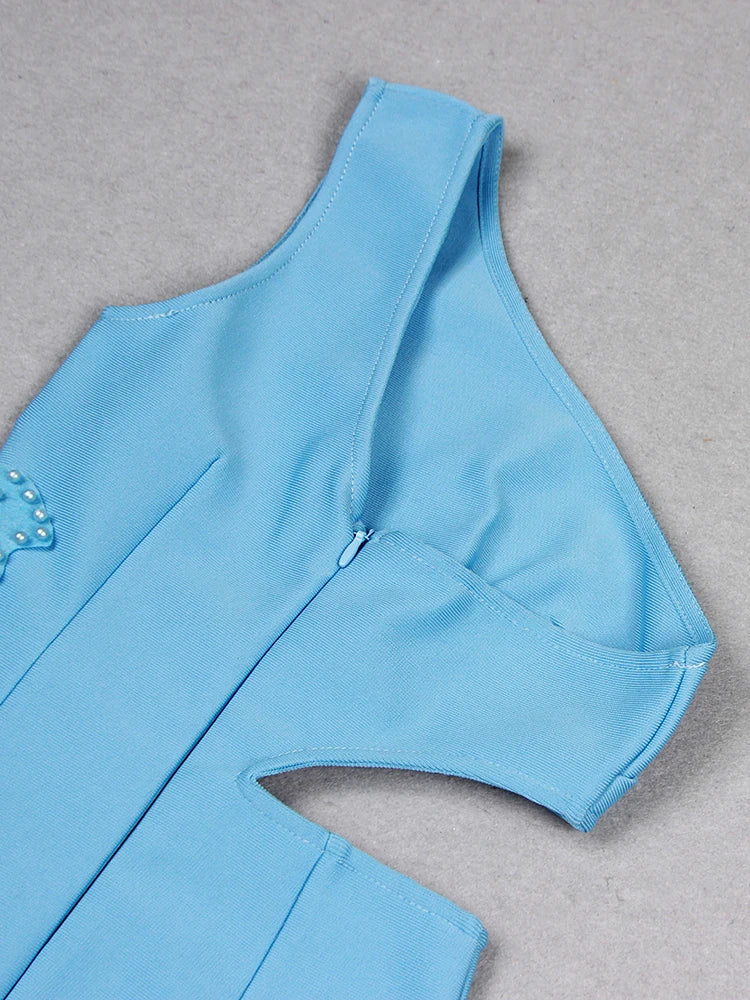 One Shoulder Pearl Flower Dress - Ollia - Image 5