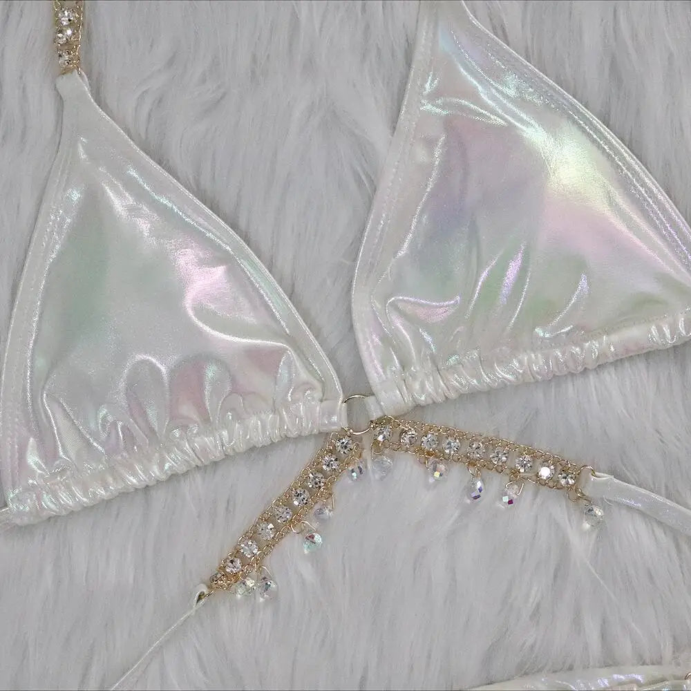 Luxury Rhinestone Criss Cross bikini Set - Alure - Image 7