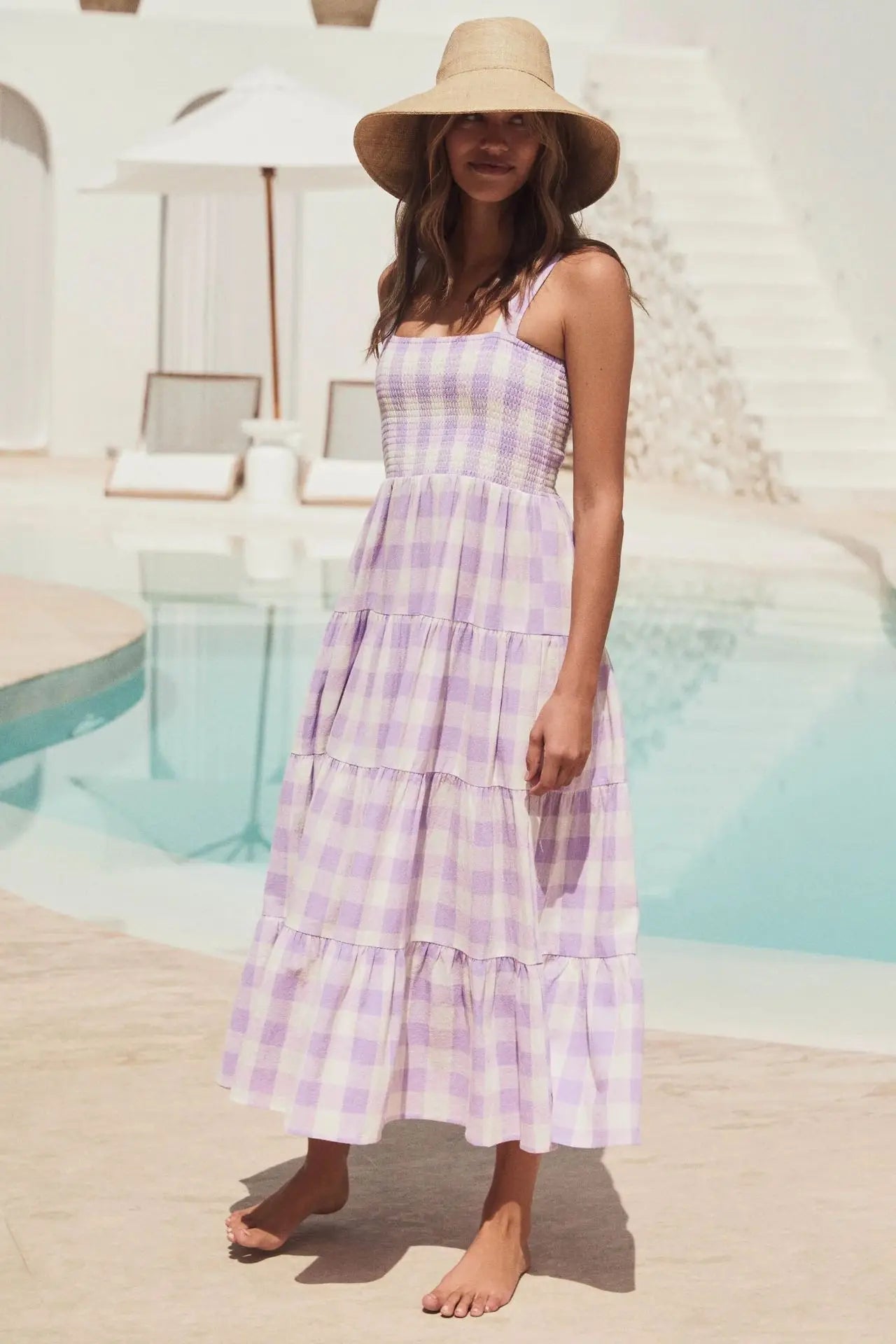 Plaid A line Print Dress - Susane - Image 5
