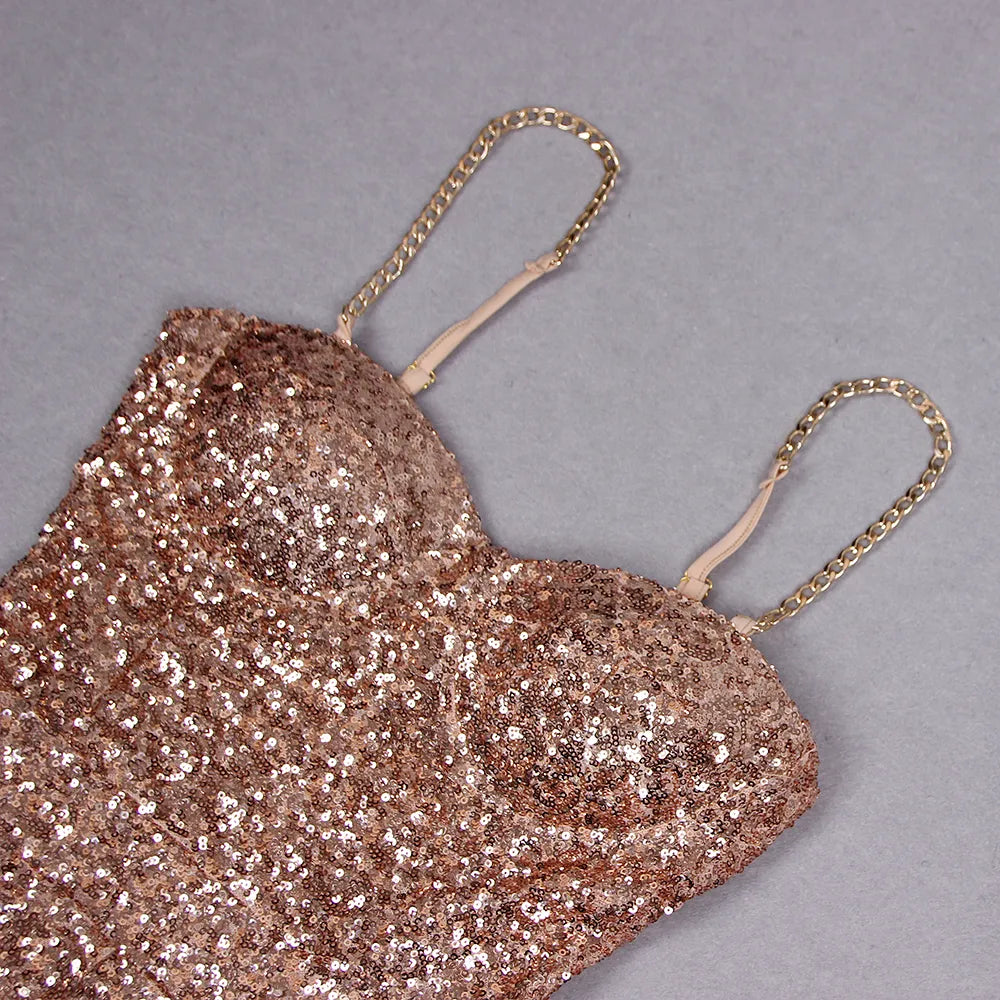 Golden spaghetti strap Jumpsuit - Diana - Image 3