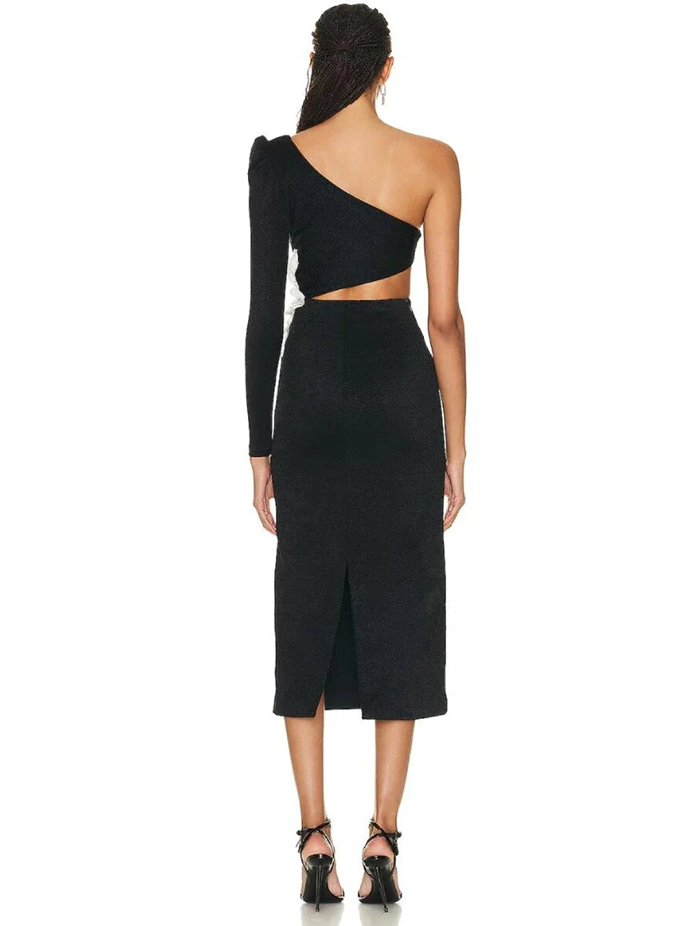 One Shoulder Hollow Out Flower Dress - Suzi - Image 3