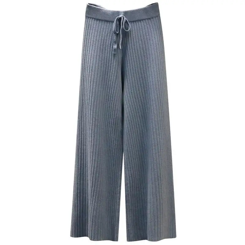 Draped Wide Leg Knit Pants - Emily - Image 5